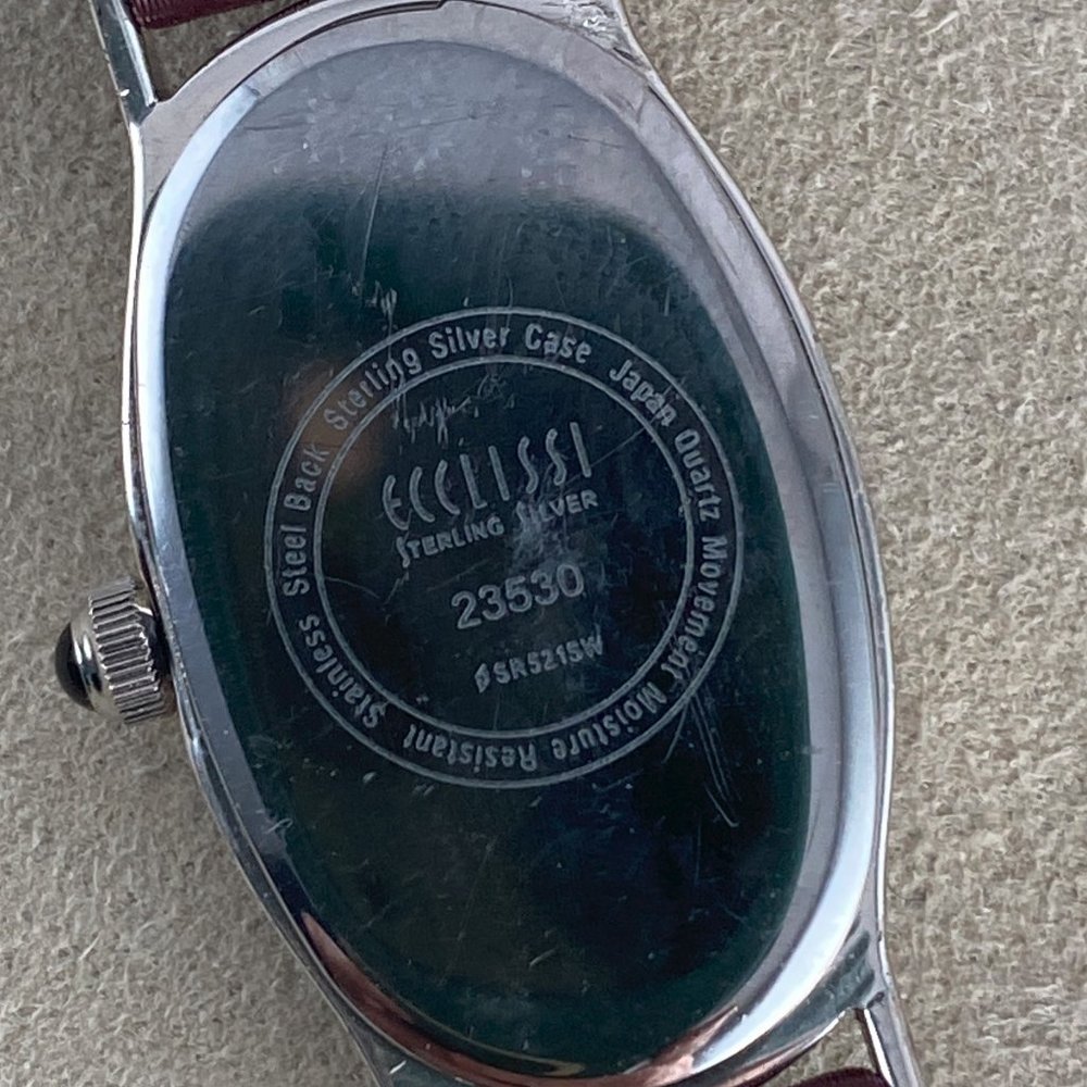 Vintage Western Styled Sterling Silver Ecclissi with Engraved Case Black Enamel - Picture 6 of 7